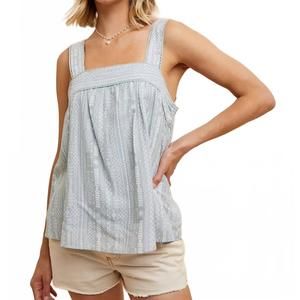 NEW IN-LOOM button back smock tank in aloe